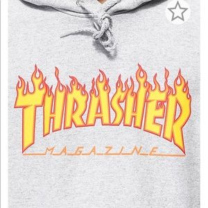 COPY - Thrasher Flame Logo Grey Hoodie